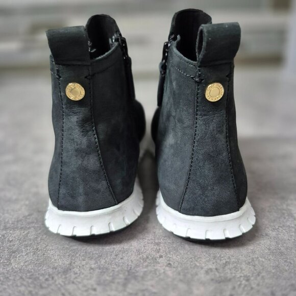 6.5 Cole Haan ZeroGrand Black Nubuck Waterproof Ankle Boots - Picture 7 of 13